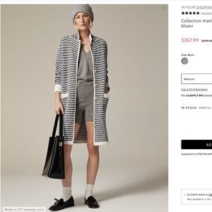 NWT $298 J.CREW Collection marled tweed sweater blazer MEDIUM